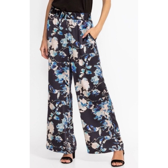 Johnny Was  100% Silk Wide Leg boho Pants NEW - Picture 1 of 10